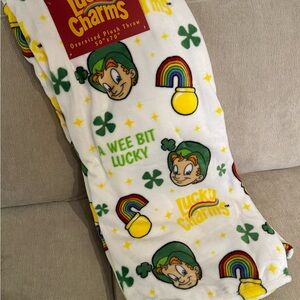 Lucky Charms Cereal St Patrick’s Day Nostalgic Plush Throw Blanket 50x70”